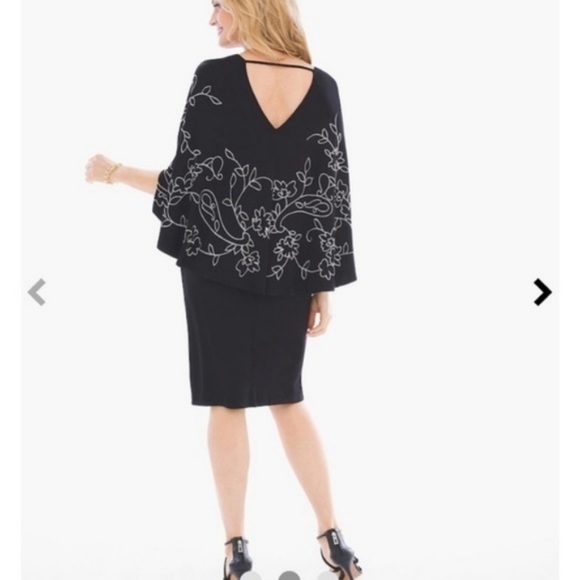 Chico's Dresses & Skirts - Chico’s Embroidered Cape Dress Small NWT